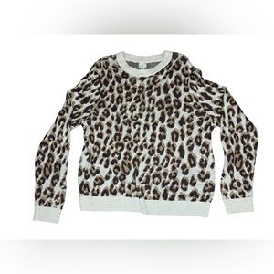 A New Day Leopard Animal Print Sweater Womens Size M Used